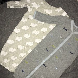 Lot of baby boy gowns sz 0-6 months